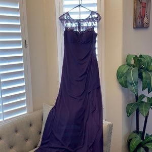 Purple evening night gown